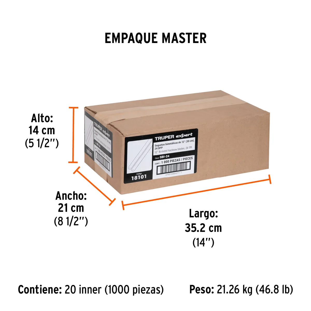 Segueta Bimetálica 12" 24 DPP Truper - 18101