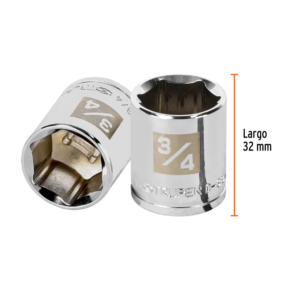 Dado de 3/4" 6 Puntas Cuadro 3/8" Truper - 13613