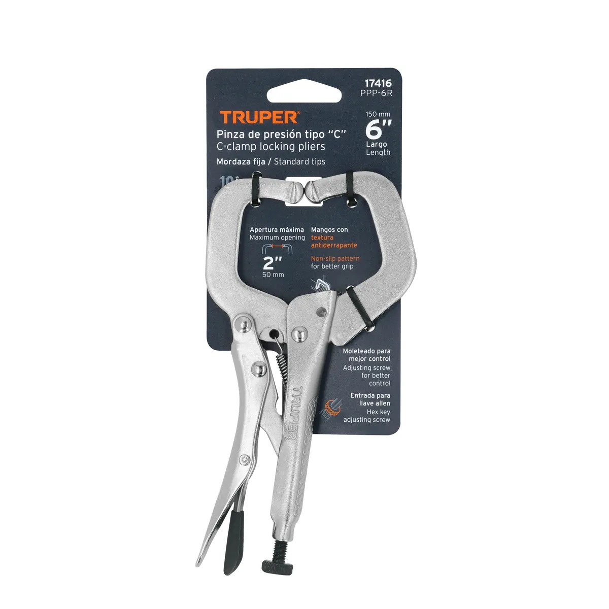 Pinza de Presión Mordaza Fija Tipo C 6" Truper - 17416
