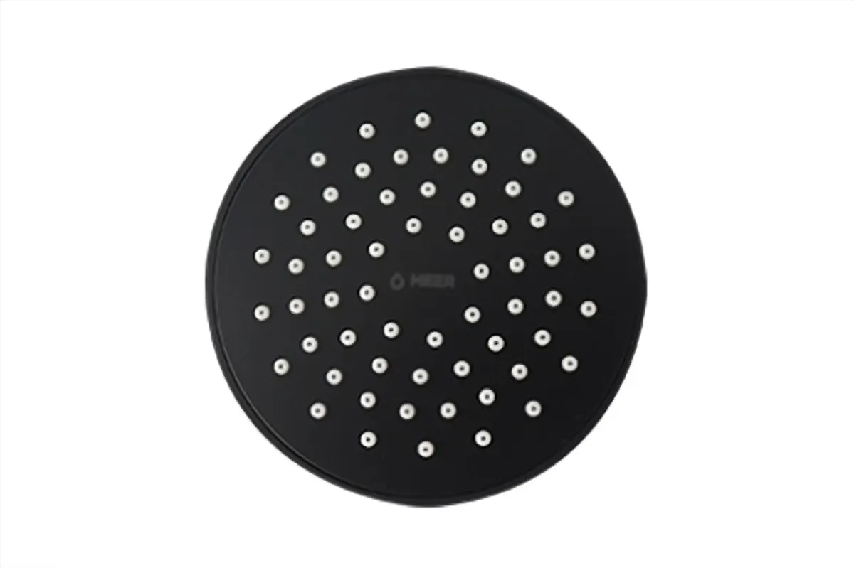 Regadera Redonda con Tubo Negro Mate MEER - RCT316