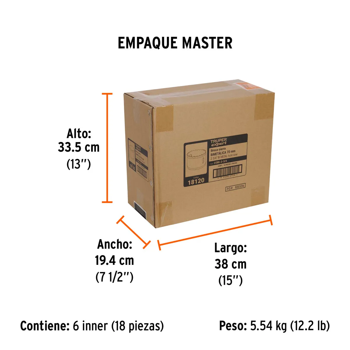 Brocasierra Bimetálica Truper Expert 2 3/4" - 18120