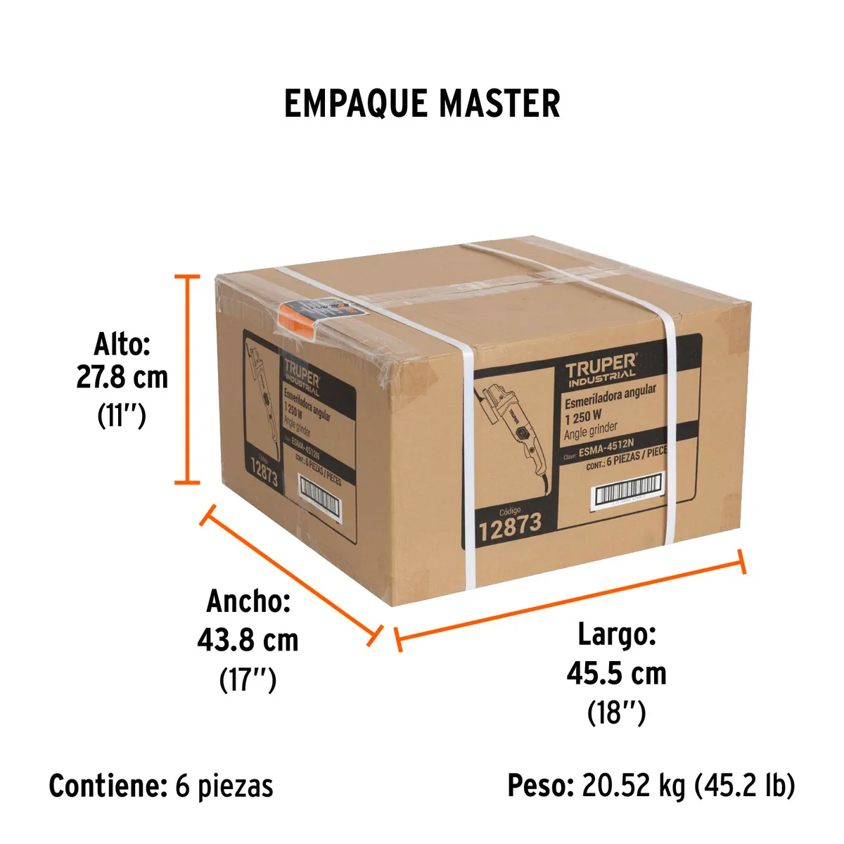 Esmeril Angular 4 1/2" 1250 W Industrial Truper - 12873