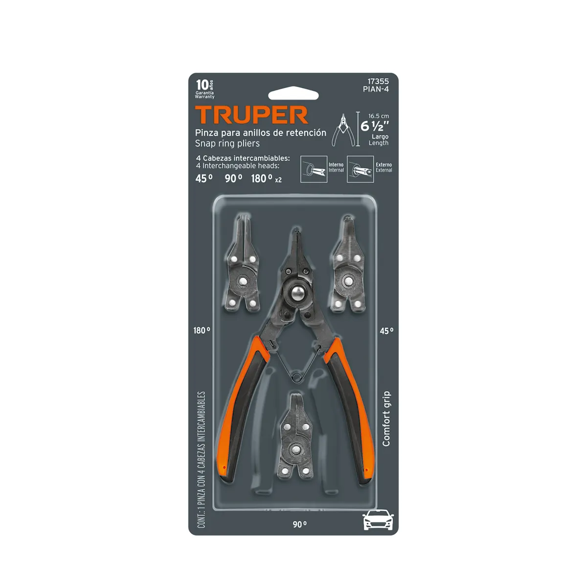 Pinza para Anillos de Retención 6" Intercambiable Truper - 17355