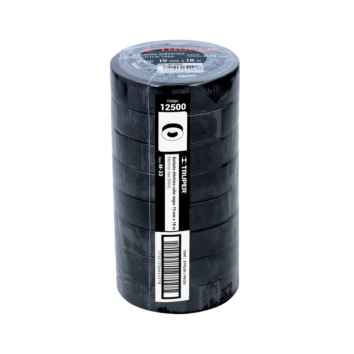 Cinta de Aislar 18 m x 19 mm Negra Truper - 12500
