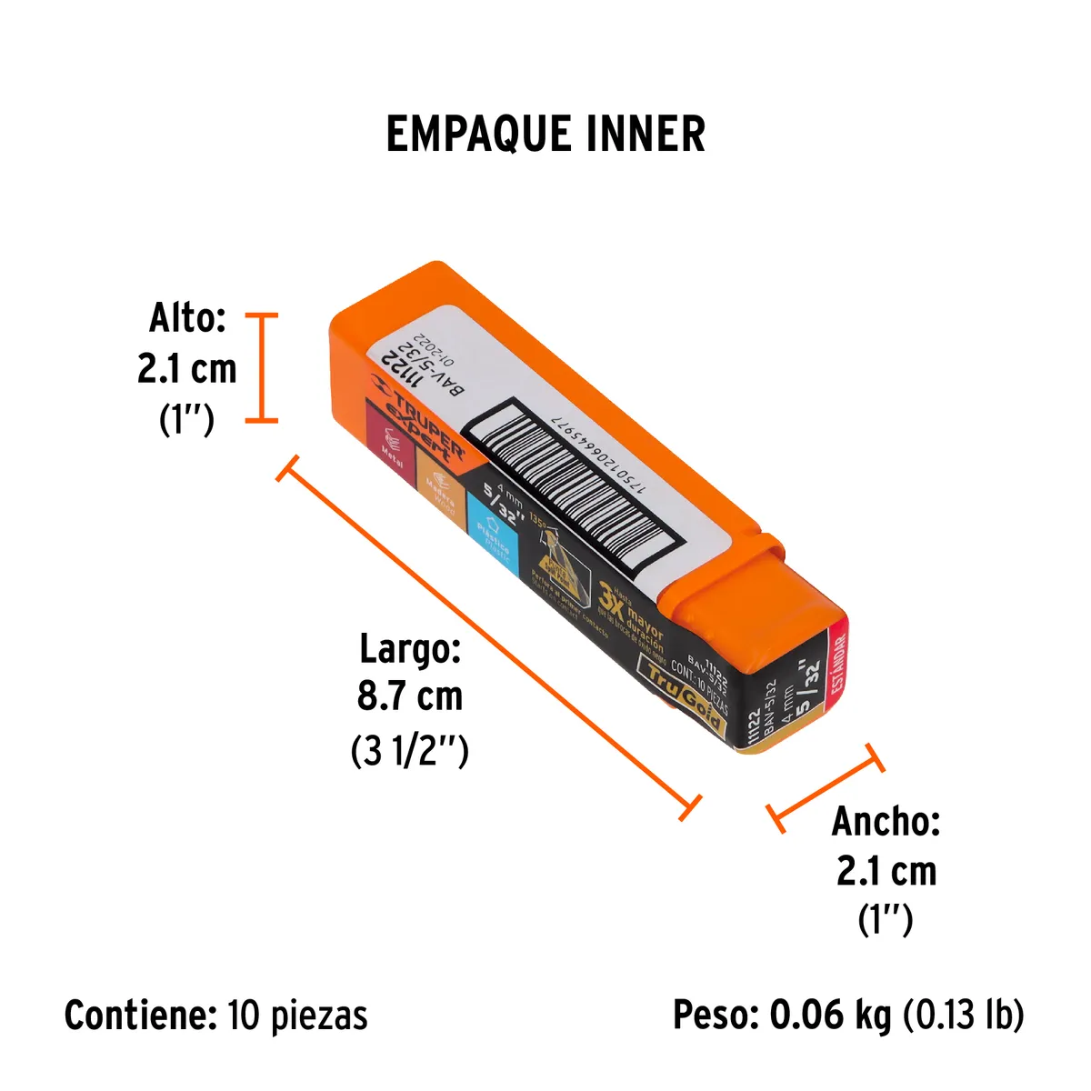 Broca HSS 5/32" Trugold para Metal Truper Expert - 11122