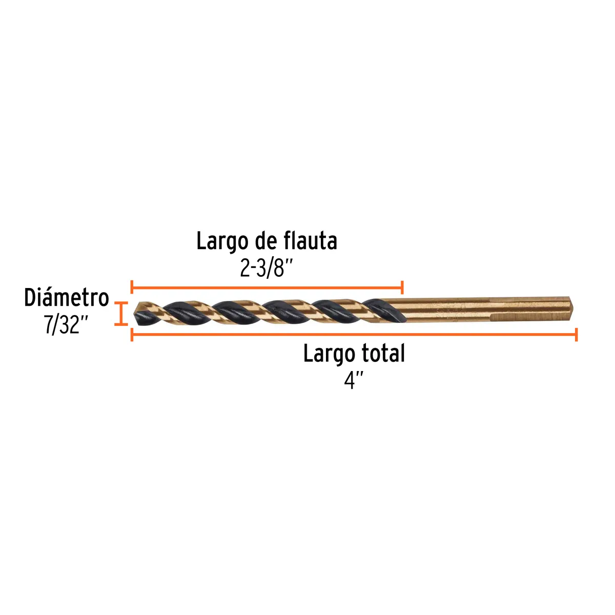 Broca HSS 7/32" Trugold para Metal Truper Expert - 11130