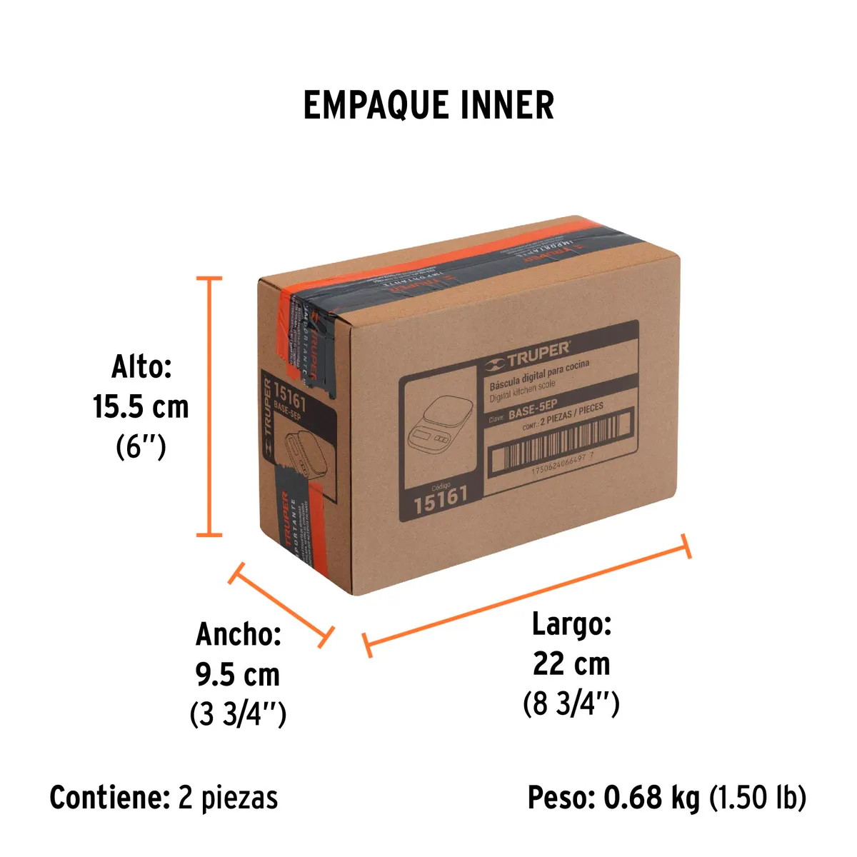 Báscula Digital para Cocina 5 kg Truper - 15161
