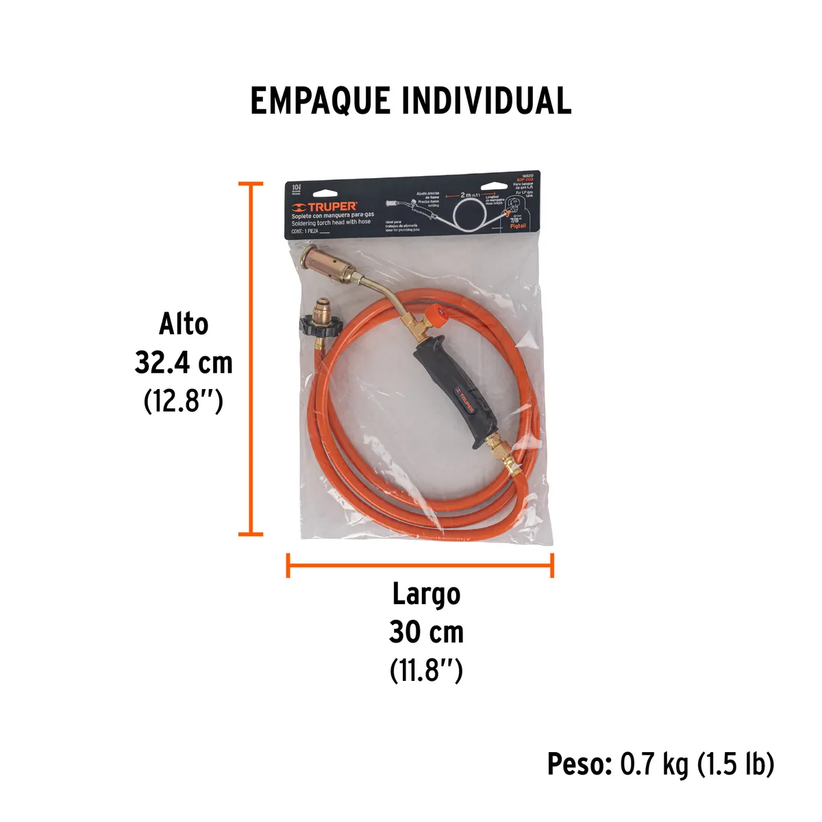 Soplete con Manguera para Gas 7/8" 200 PSI Truper - 16920