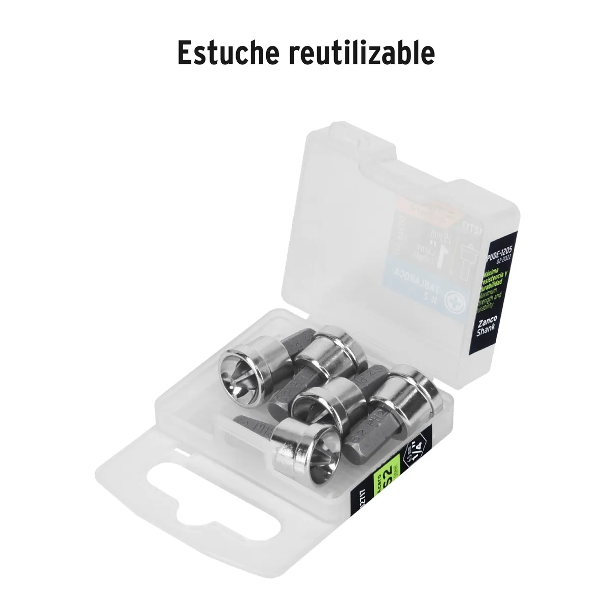 Estuche con 5 Puntas de Cruz PH2 para Muro de Yeso 1" Truper - 12717