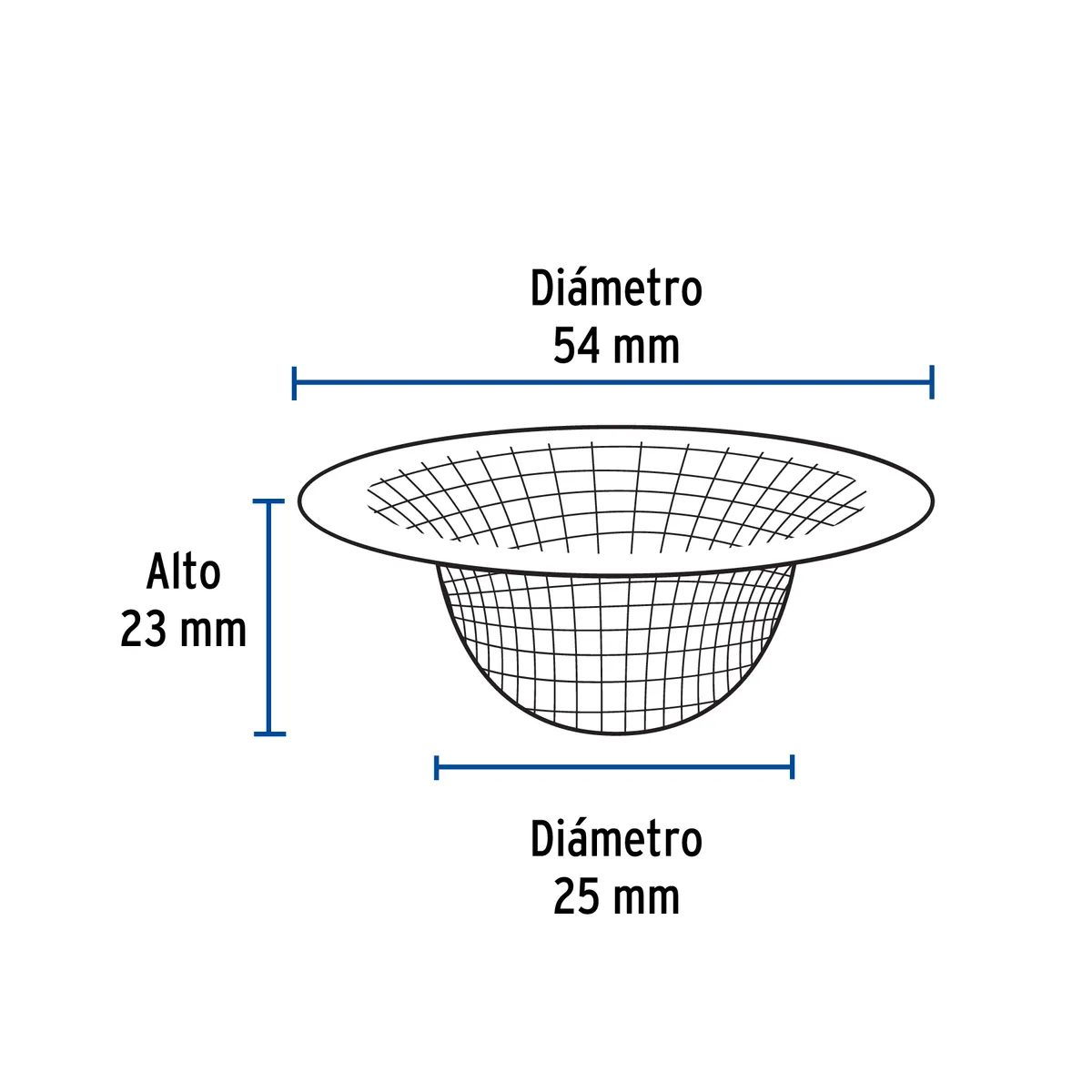 Canastilla de Malla 1/2" de Acero Inoxidable para Lavabo Foset - 45305