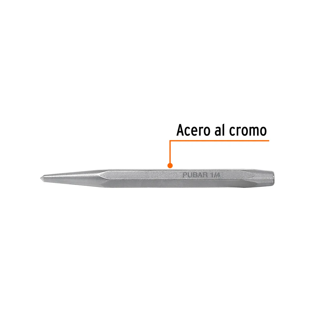 Punzón 1/4" para Barrenar Largo 4 1/4" Truper - 12218