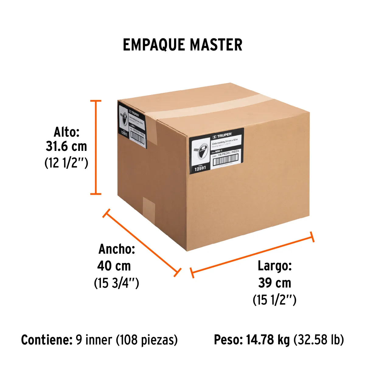 Cinta Masking Tape 1" x 50 m Truper - 12591