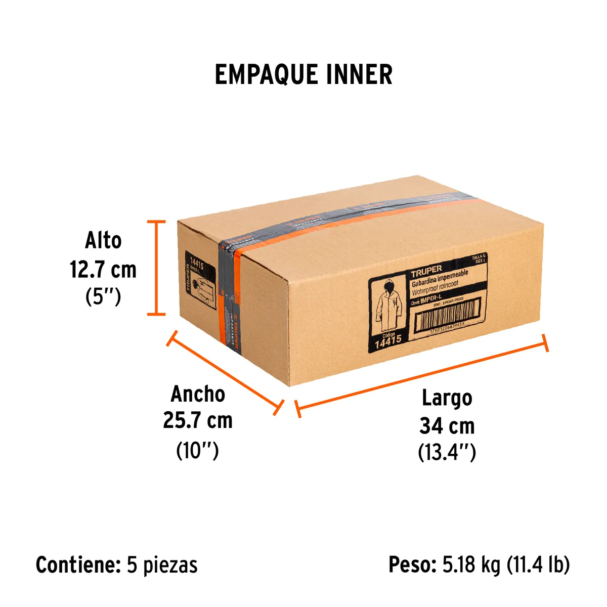 Gabardina Impermeable Doble Capa Talla G Truper - 14415