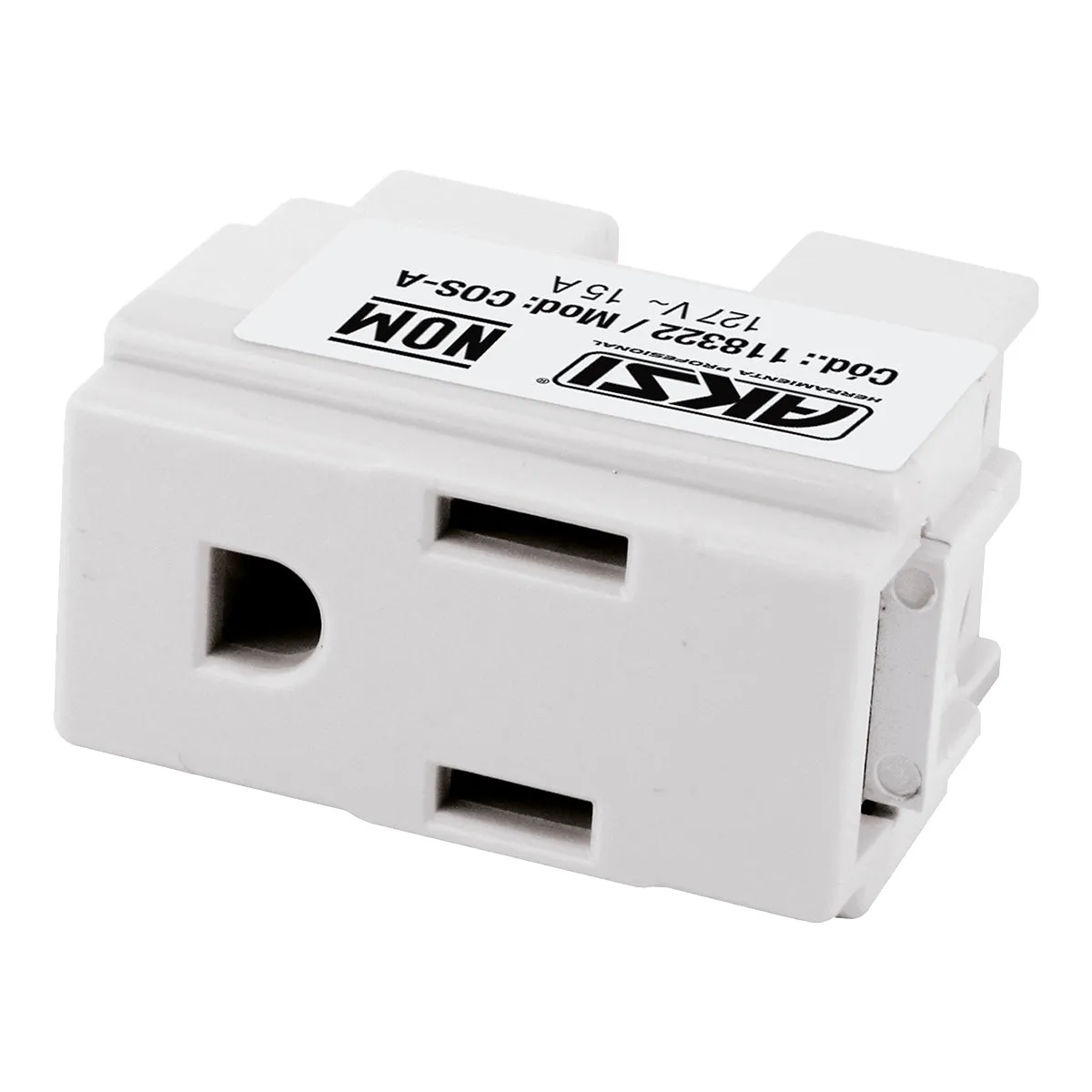 Contacto Sencillo Polarizado Aterrizado 127V/15A Blanco AKSI - 118325