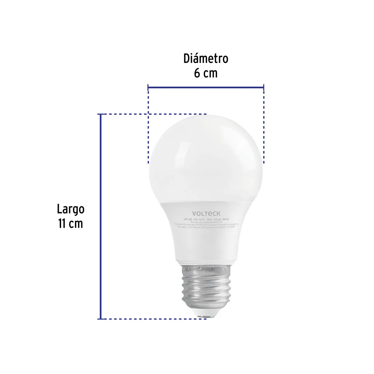 Foco LED 9 W (60 W) A19 6500 K 800 lm en Blíster Volteck - 46858