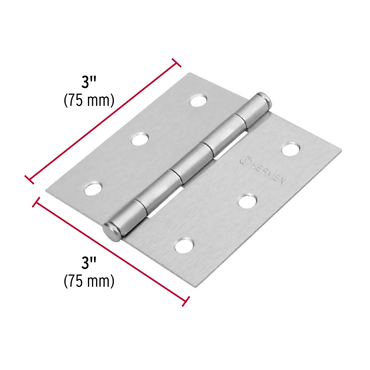 Bisagra Cuadrada 3" Satinada Cabeza Plana Truper - 23687