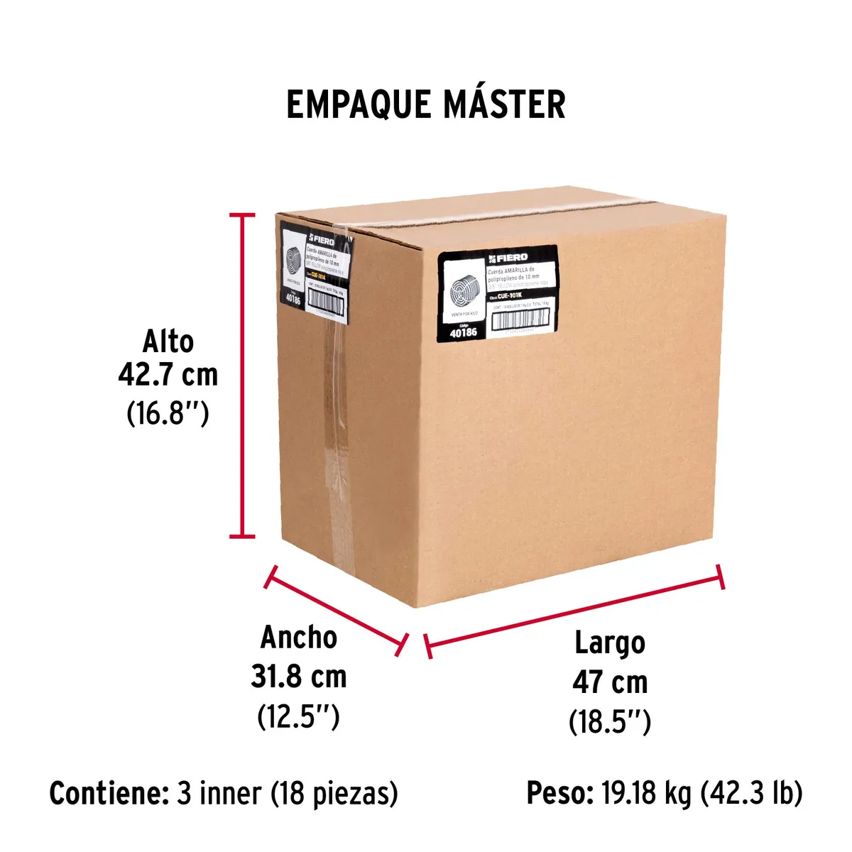 Rollo de 1 kg de Cuerda 10 mm CUE-101K Truper - 40186