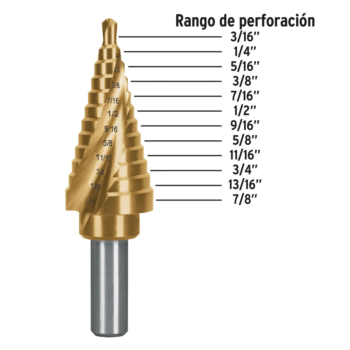 Broca Escalonada de Titanio 12 Escalones Truper Expert - 101553