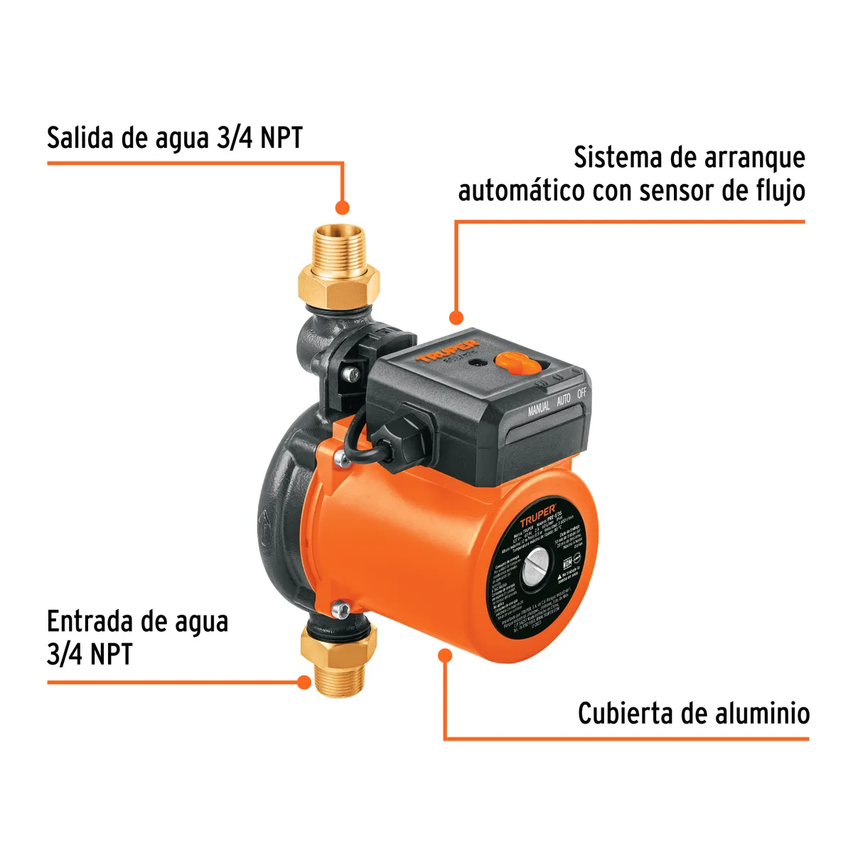 Bomba Presurizadora 1/3 HP Truper - 103356