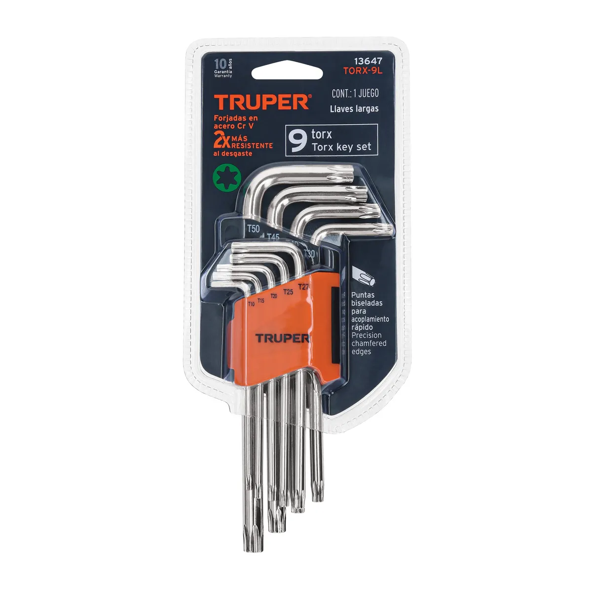 Juego de 9 Llaves Torx Largas Truper - 13647