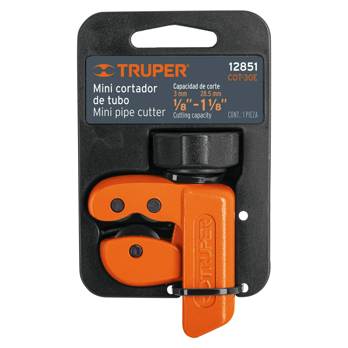 Mini Cortador de Tubo de Cobre 1/8"-1 1/8" Cuchilla 18 mm Truper - 12851