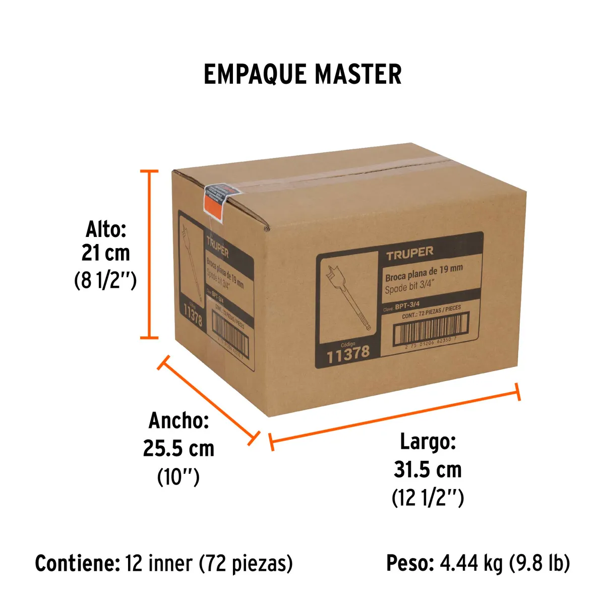 Broca de Manita 3/4" para Madera BPT-3/4 Truper - 11378