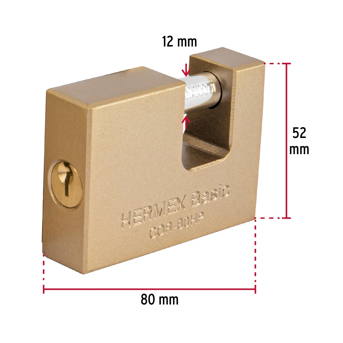Candado Antipalanca 80 mm Hierro COR-80HP Truper - 22517