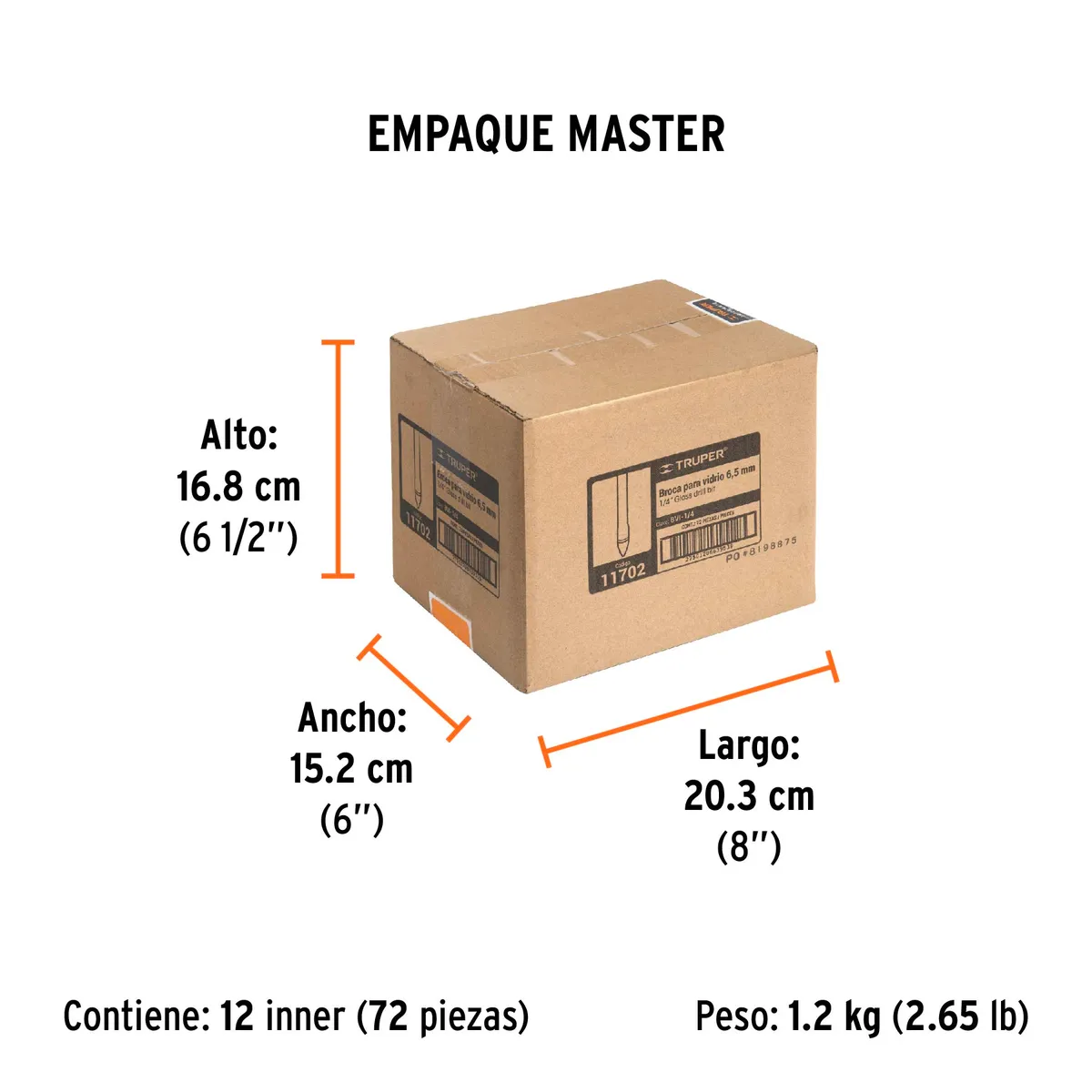 Broca para Vidrio y Azulejo 1/4" Truper - 11702