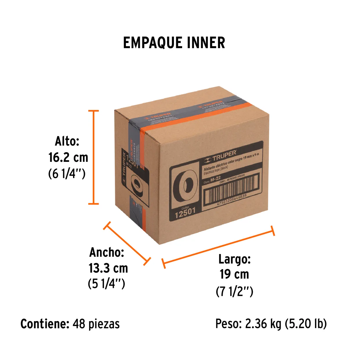 Cinta de Aislar Negra 19 mm x 9 m Truper - 12501