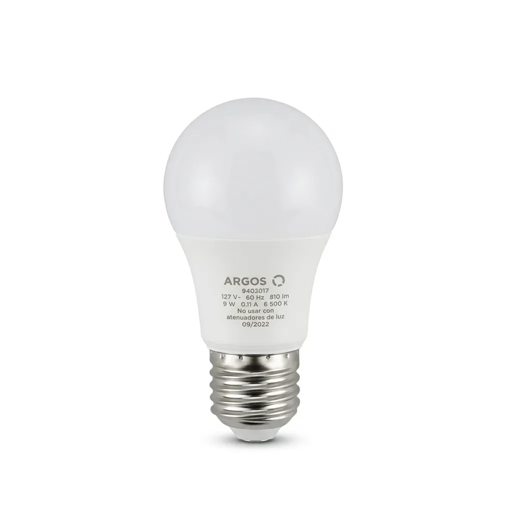 Lámpara LED 9W 6500K Argos Foco Ahorrador Luz Fría