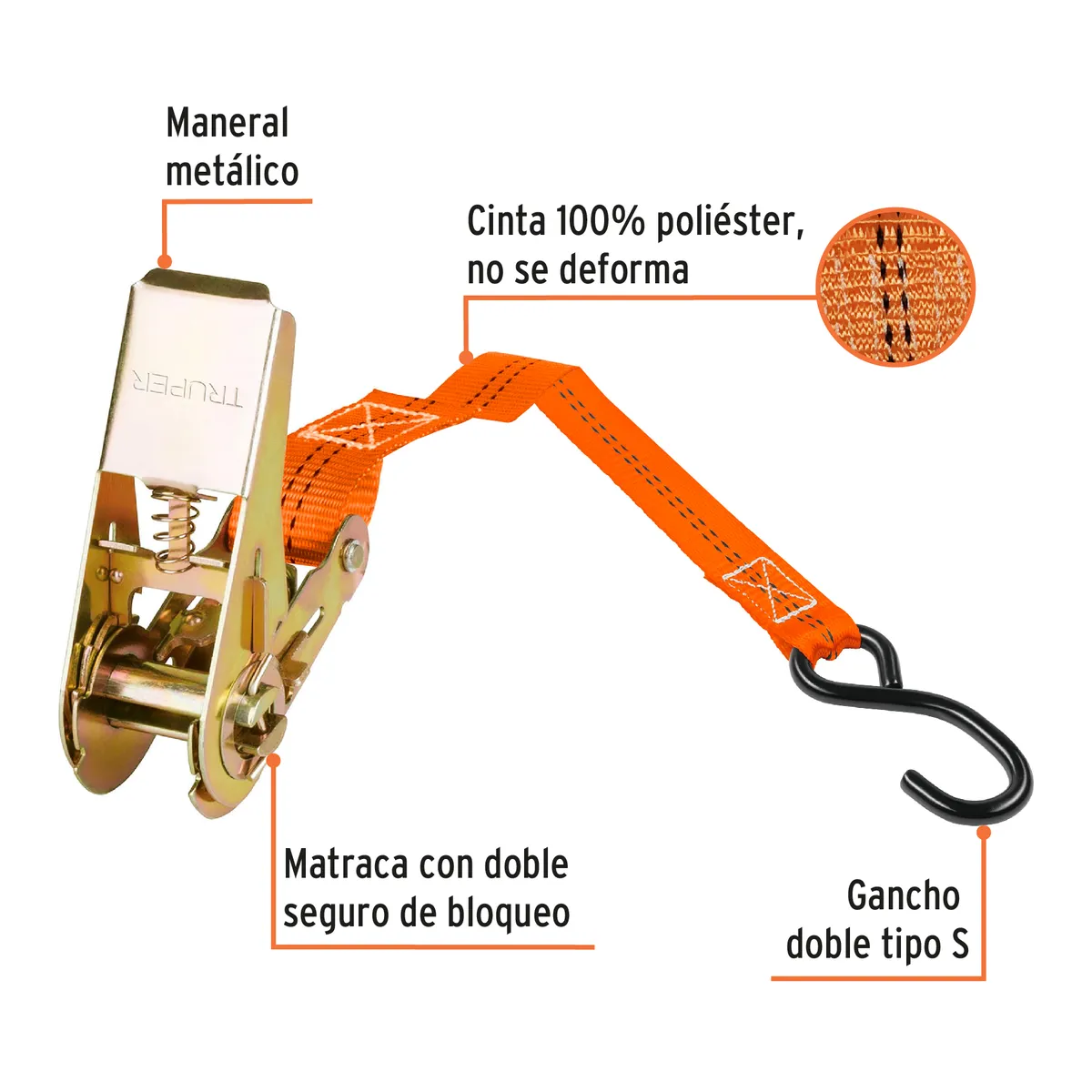 Juego de 2 Sujetadores con Matraca SU-675R Truper - 19281