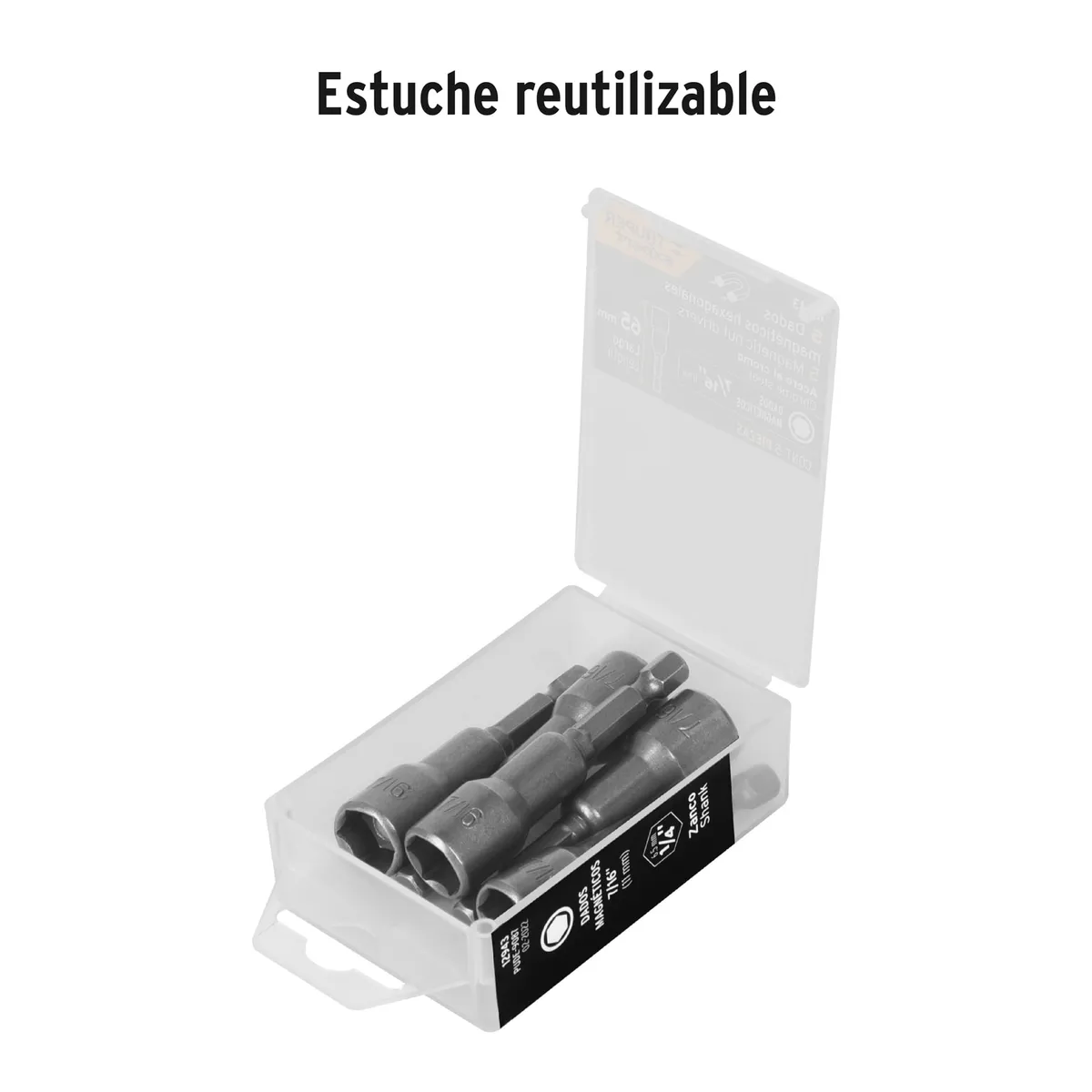 Estuche con 5 Dados Magnéticos 7/16" x 2 1/2" Truper - 12943