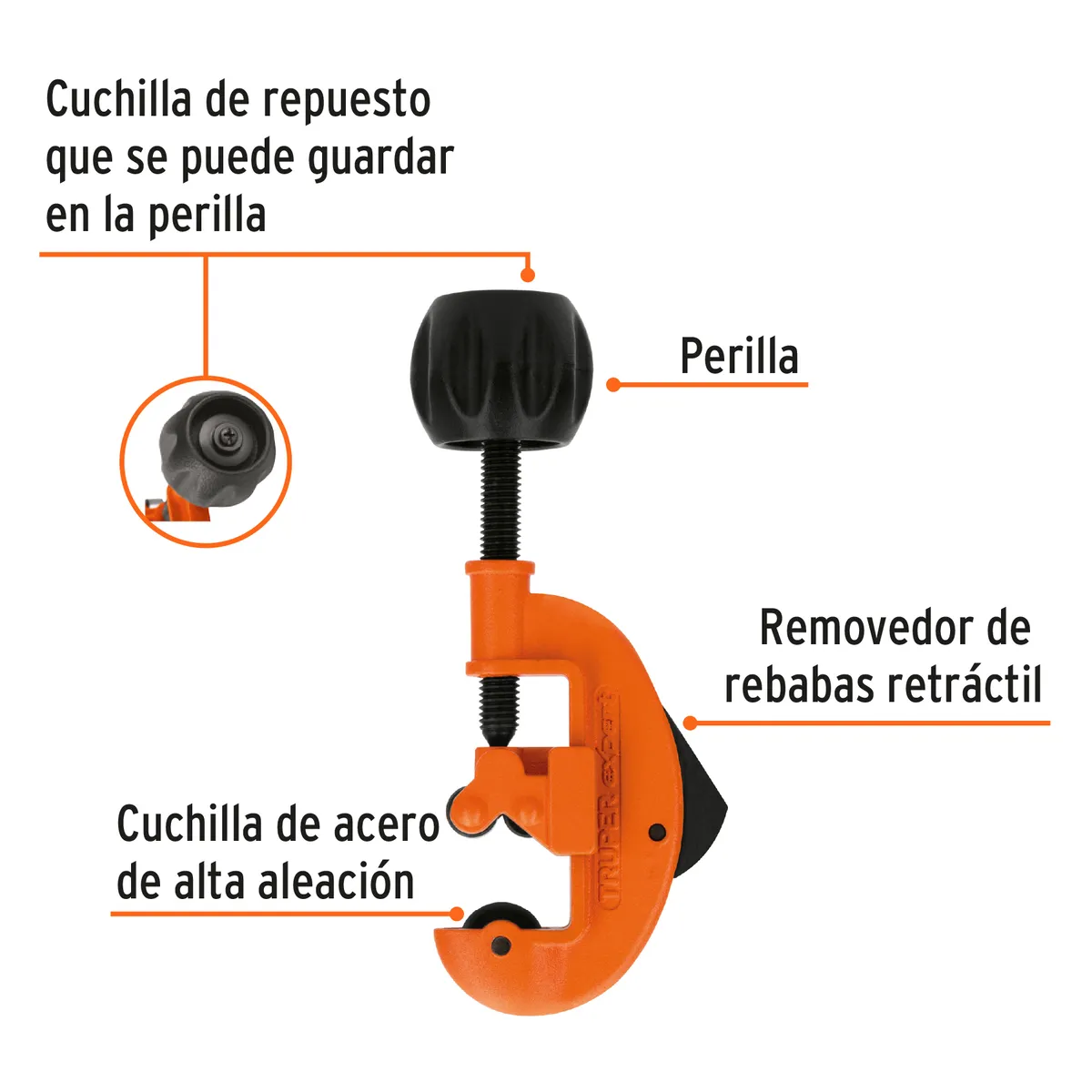 Cortador de Tubo de Cobre 1/8" Cuchilla 20 mm Truper - 12795