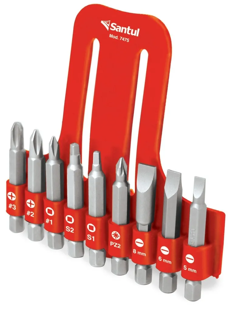 Juego de 9 Puntas Combinadas para Desarmador 2" Santul - 7475