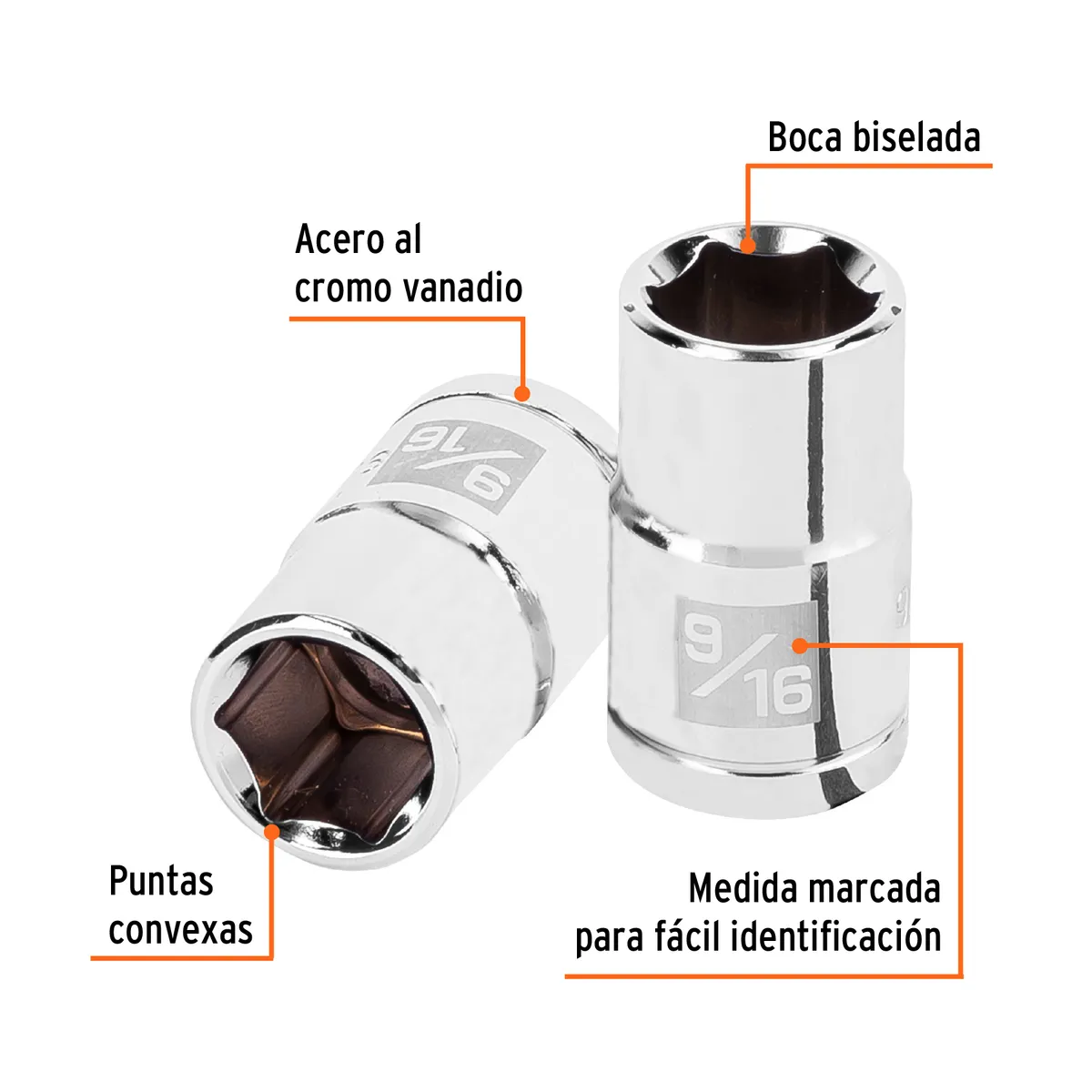 Dado de 9/16" 6 Puntas Cuadro 1/2" Truper - 13233