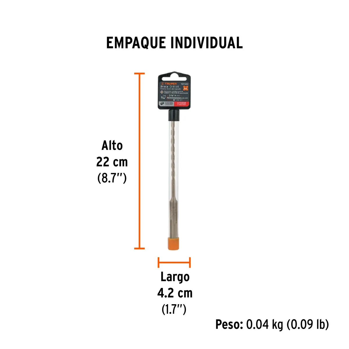 Broca SDS Plus 3/16" x 6" Truper - 101143