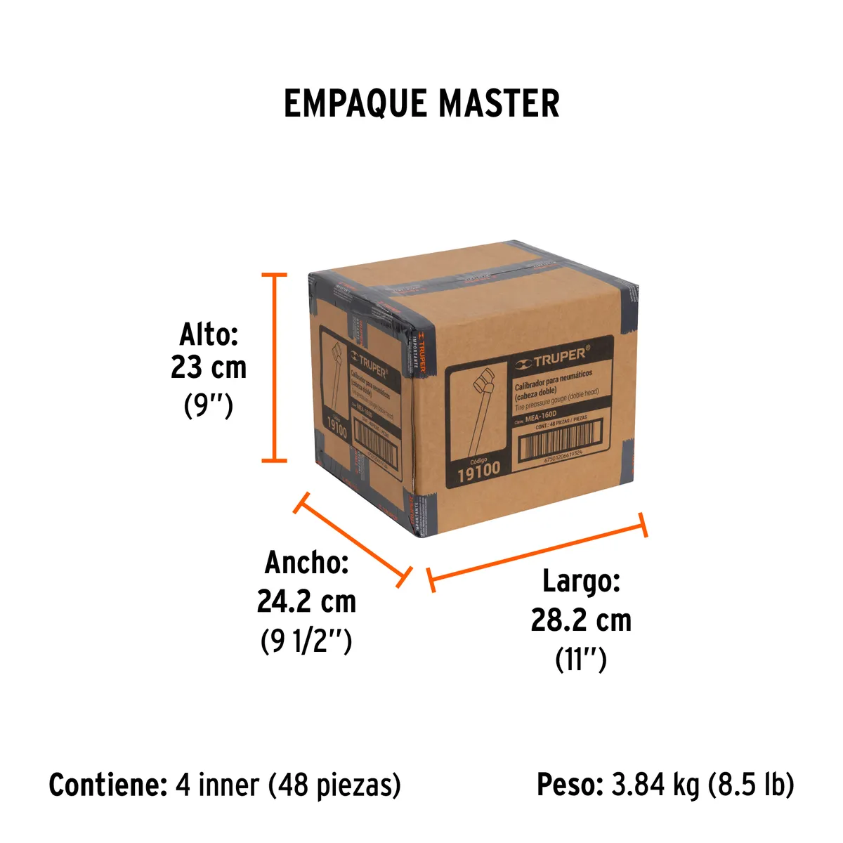 Calibrador de Presión 160 PSI Cabeza Doble Truper - 19100