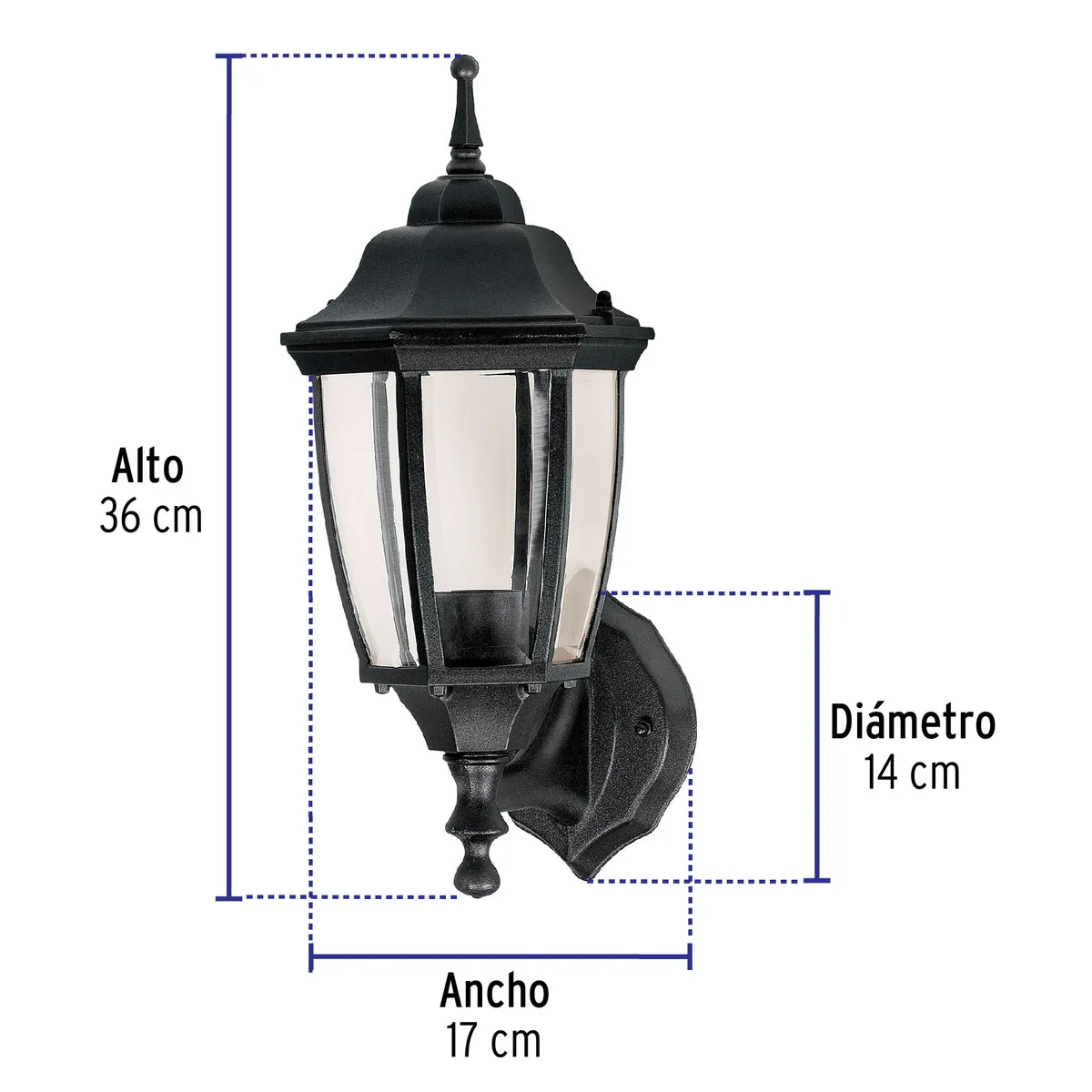 Arbotante Tipo Farol Negro Volteck - 47289