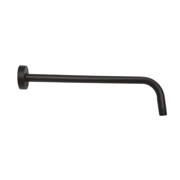 Brazo Redondo Largo para Regadera 39 cm de Acero Inoxidable Acabado Negro RUGO - 45BN