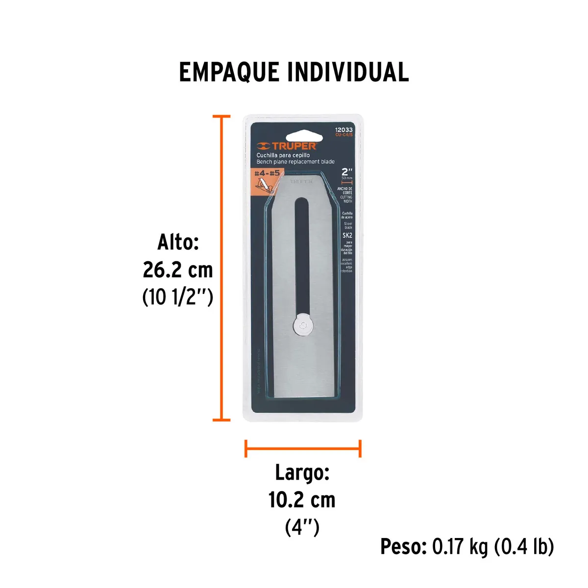 Cuchilla para Cepillo Carpintero #4 y #5 Truper - 12033