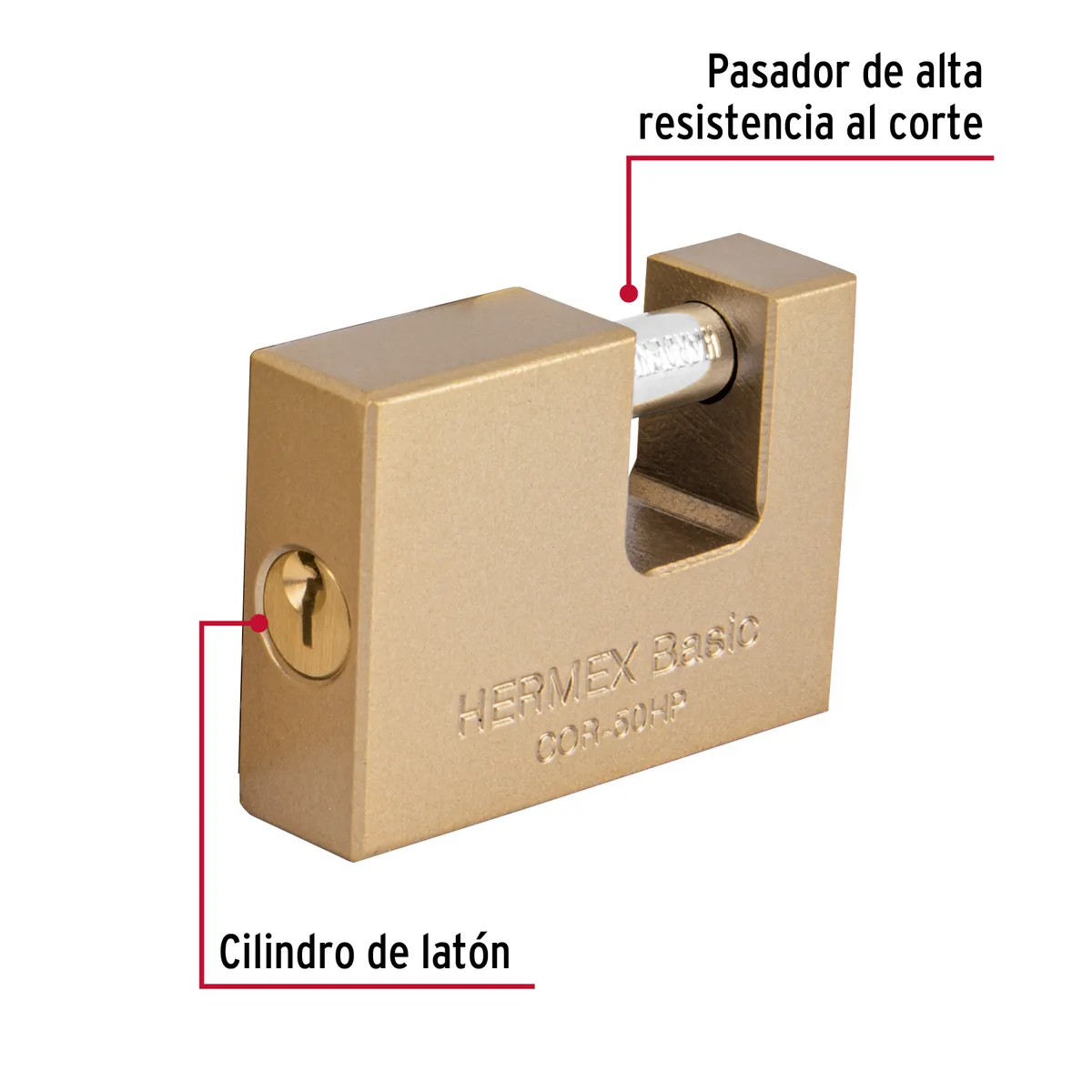 Candado Antipalanca 50 mm Hierro COR-50HP Truper - 22515