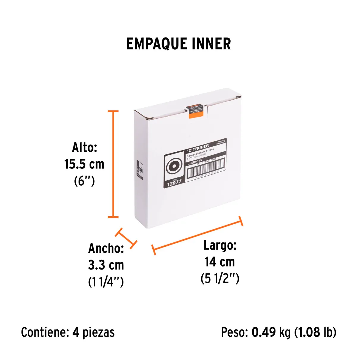Disco de Diamante Continuo 4 1/2" DID-145 Truper - 12977