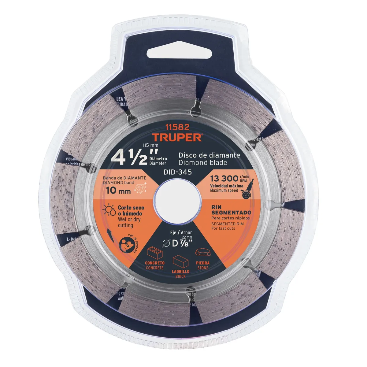 Disco de Diamante 4 1/2" Segmentado DID-345 Truper - 11582