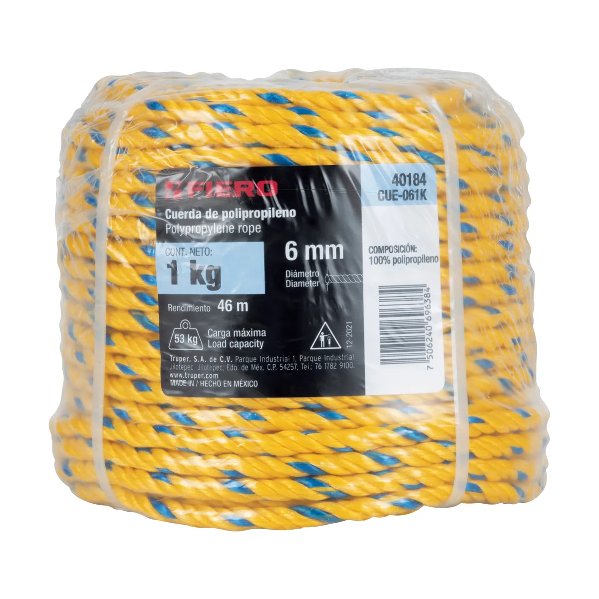 Rollo de 1 kg de Cuerda 6 mm CUE-061K Truper - 40184