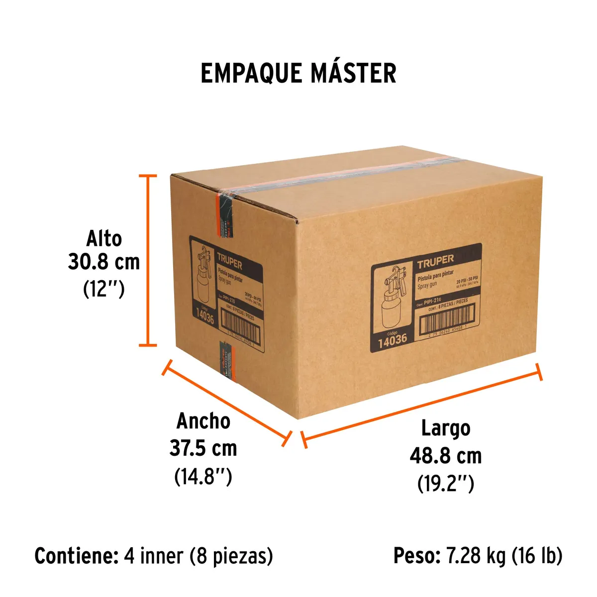 Pistola para Pintar de Baja Presión PIPI-210 Truper - 14036