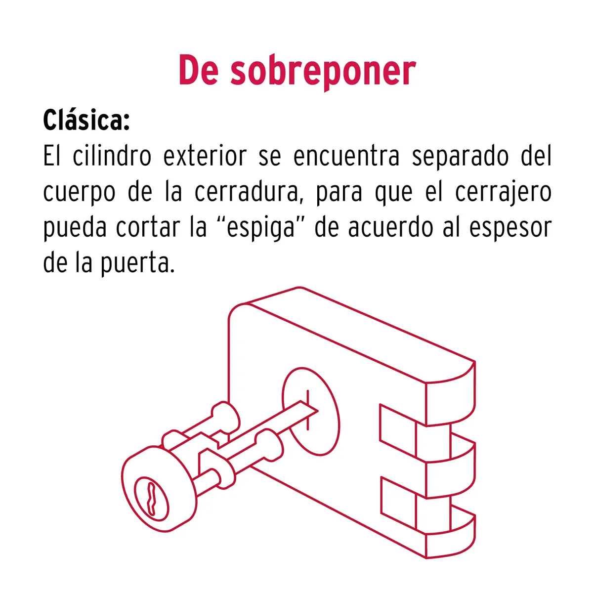 Cerradura de Sobreponer para Puerta Corrediza Izquierda Truper - 43495