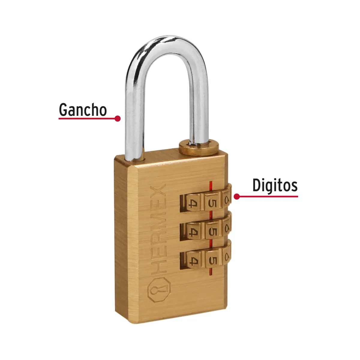 Candado de Combinación 28 mm Latón en Blíster Truper - 43347
