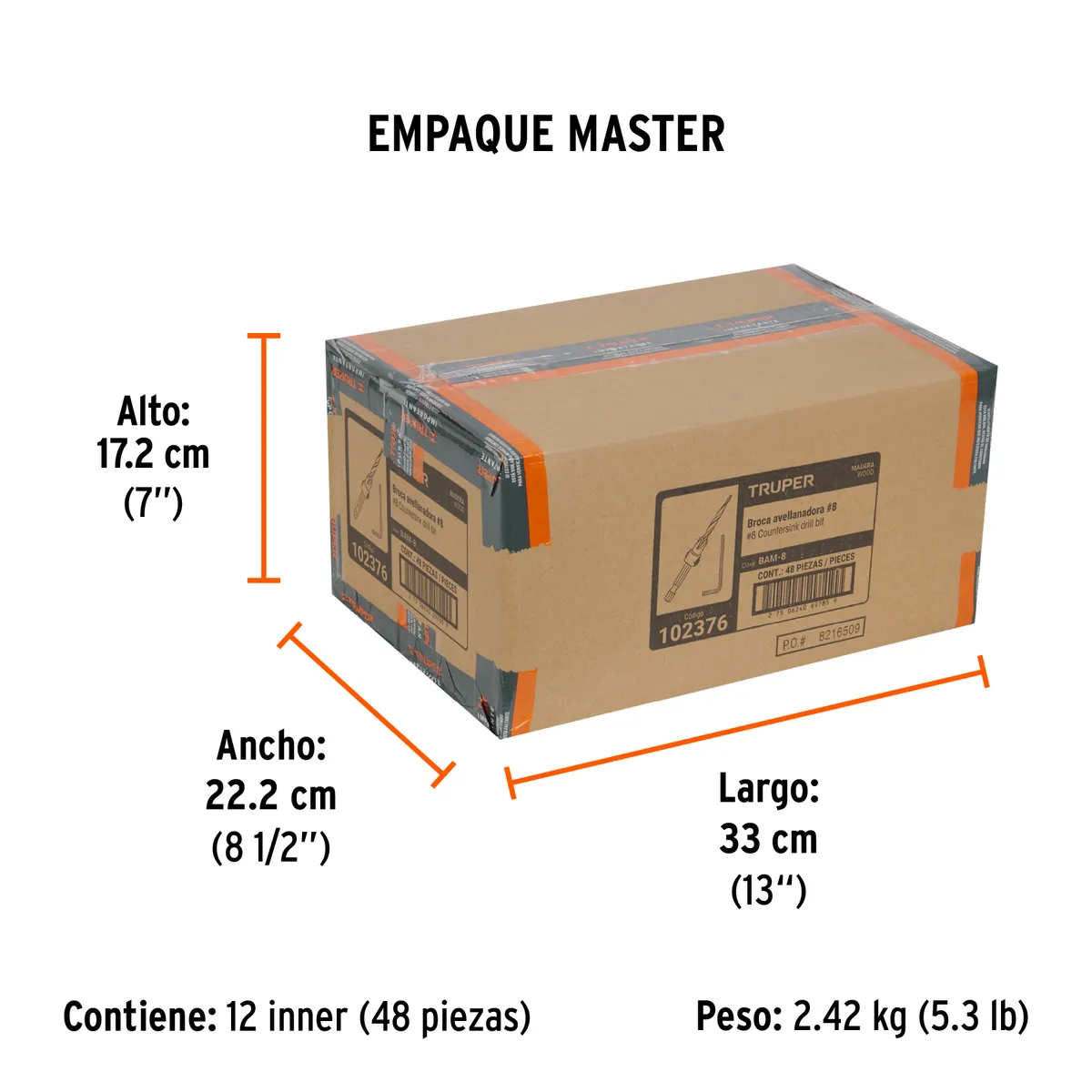 Broca Avellanadora para Madera #8 Truper - 102376