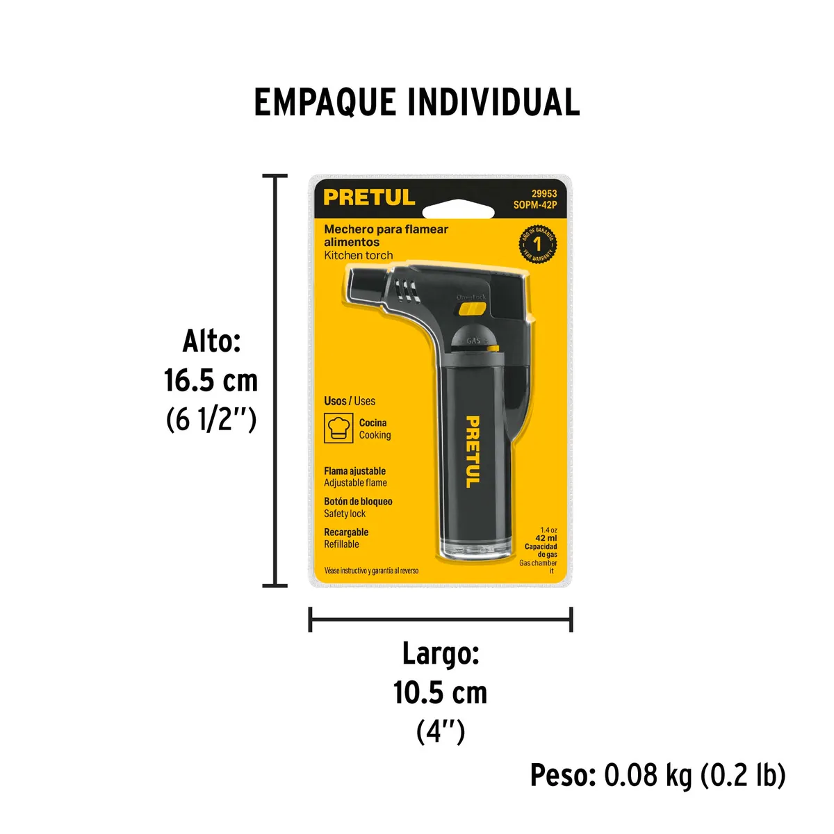 Mechero Recargable 42 ml Pretul - 29953