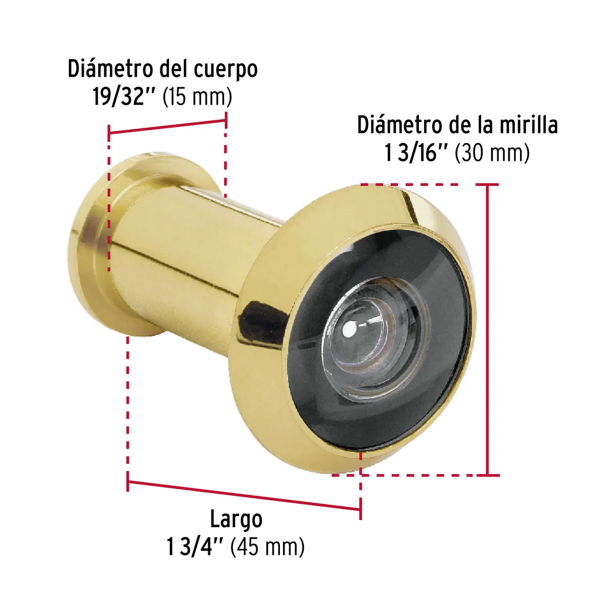 Mirilla de Seguridad Latón MIRI-1 Truper - 43672